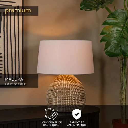 Lucide MADUKA - Lampe de table - Ø 45 cm - 1xE27 - Naturel | Premium - USP